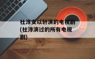 杜淳安以轩演的电视剧(杜淳演过的所有电视剧)