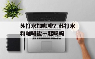 苏打水加咖啡？苏打水和咖啡能一起喝吗