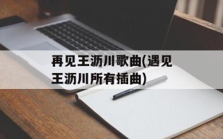 再见王沥川歌曲(遇见王沥川所有插曲)
