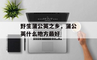野生蒲公英之乡，蒲公英什么地方最好