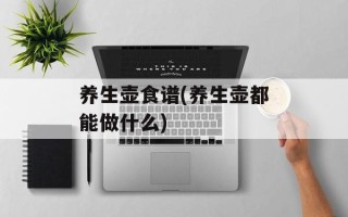 养生壶食谱(养生壶都能做什么)