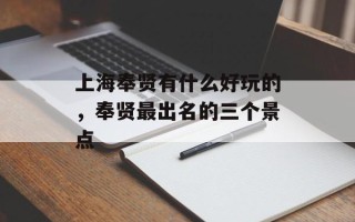 上海奉贤有什么好玩的，奉贤最出名的三个景点