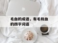 毛血的成语，有毛和血的四字词语