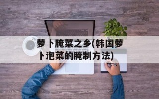 萝卜腌菜之乡(韩国萝卜泡菜的腌制方法)