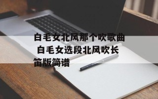 白毛女北风那个吹歌曲 白毛女选段北风吹长笛版简谱