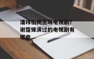 潘玮柏杨丞琳电视剧？谢霆锋演过的电视剧有哪些