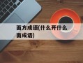 面方成语(什么开什么面成语)