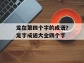 龙在第四个字的成语？龙字成语大全四个字