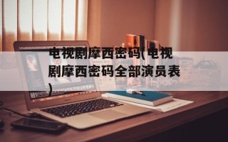电视剧摩西密码(电视剧摩西密码全部演员表)
