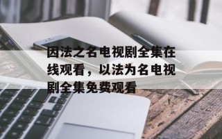 因法之名电视剧全集在线观看，以法为名电视剧全集免费观看
