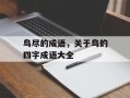 鸟尽的成语，关于鸟的四字成语大全