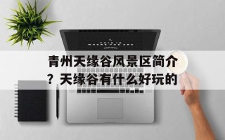 青州天缘谷风景区简介？天缘谷有什么好玩的