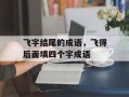 飞字结尾的成语，飞得后面填四个字成语