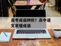 高考成语辨析？高中语文易错成语