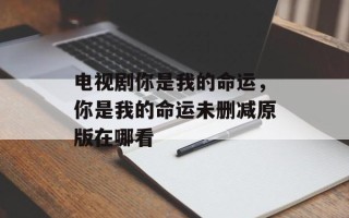 电视剧你是我的命运，你是我的命运未删减原版在哪看