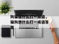 狗猫像什么打一成语，猫狗想什么打一成语答案