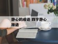 静心的成语 四字静心禅语