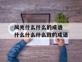 风光什么什么的成语 什么什么什么致的成语