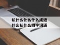 私什么什么什么成语 什么私什么四字词语