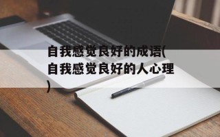 自我感觉良好的成语(自我感觉良好的人心理)
