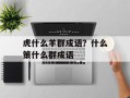 虎什么羊群成语？什么策什么群成语