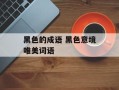 黑色的成语 黑色意境唯美词语